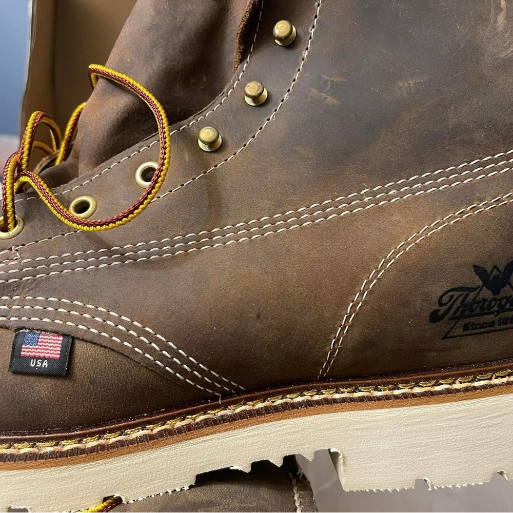 ThoroGood men's boots Brown Leather Work Boots - Picture 2 of 4